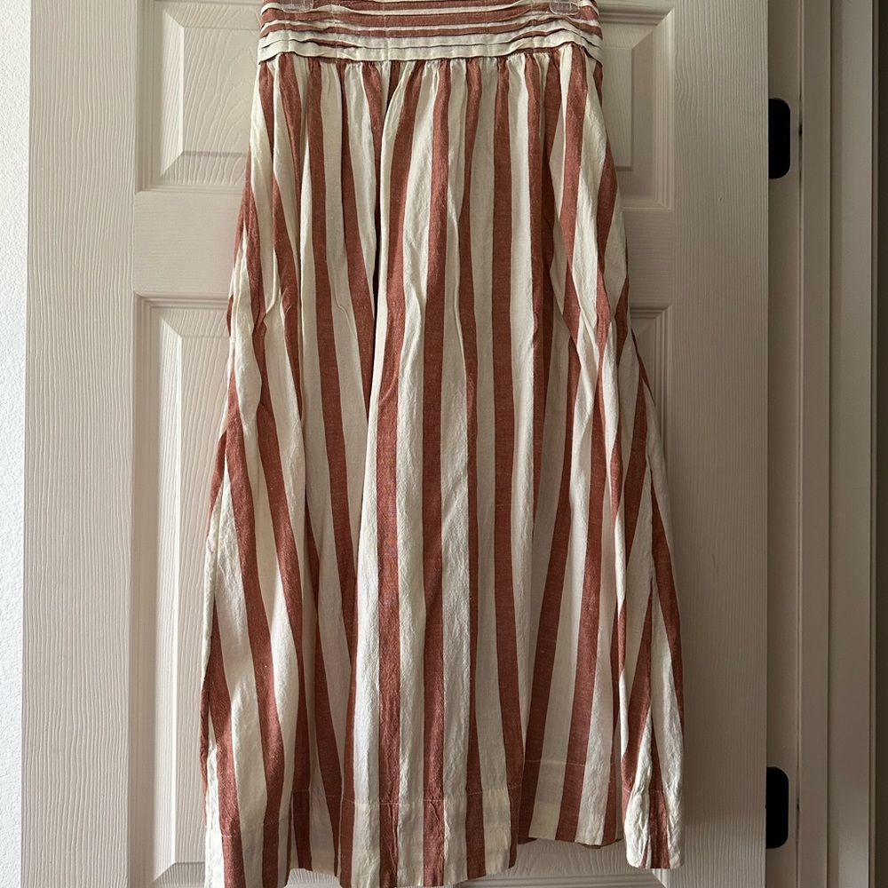 Free People Striped Maxi Skirt Set in Cream and Rust - Picture 3 of 7